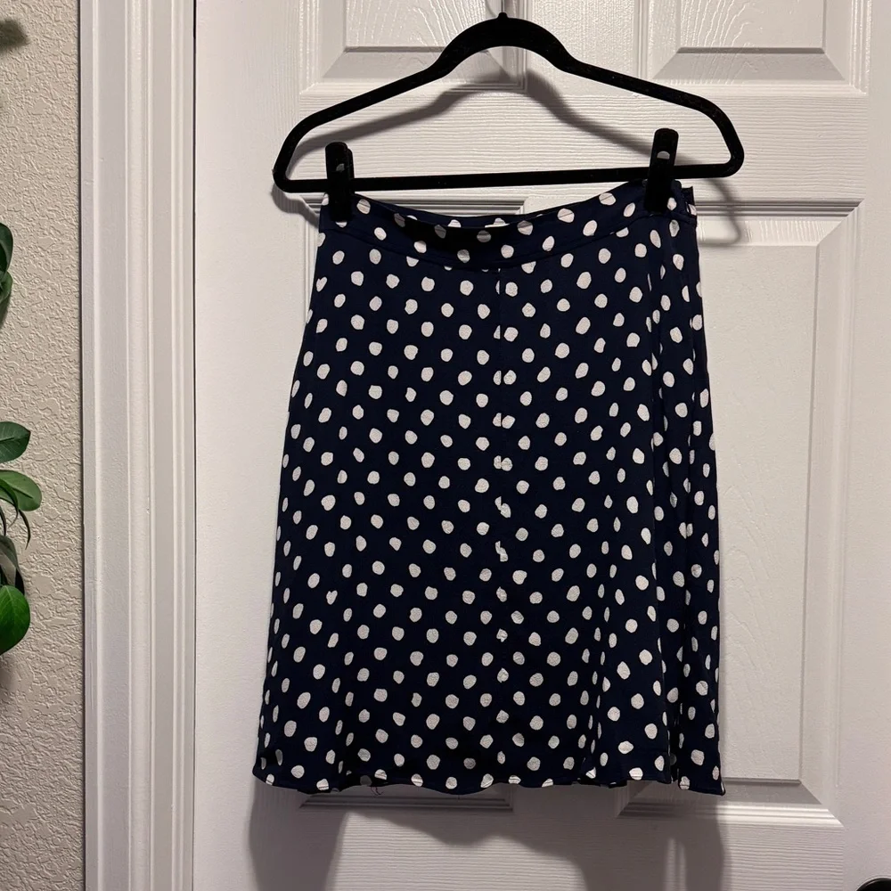 Kate Spade Liv Navy/White Polka Dot Skirt - Picture 4 of 5